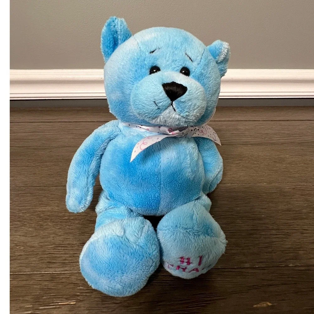 Ganz Plush Teddy Bear #1 Grad Blue Stuffed Animal Toy‎ with Ribbon